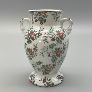 Vintage Trico Double Handle 5" Vase Hand Painted Nagoya Japan Dar Co. Troy N.Y.